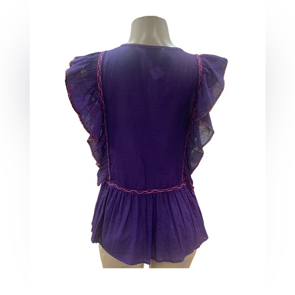 Ruby Ruffled Purple Blouse - Picture 3 of 6